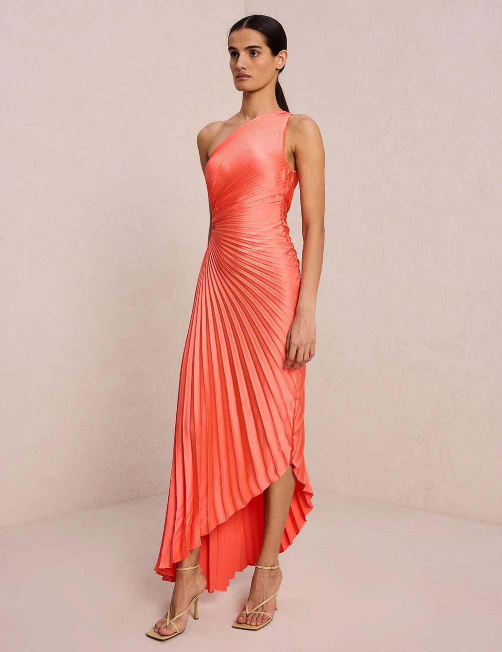 Seraphina Laurent | Pleated One-Shoulder Maxi Dress