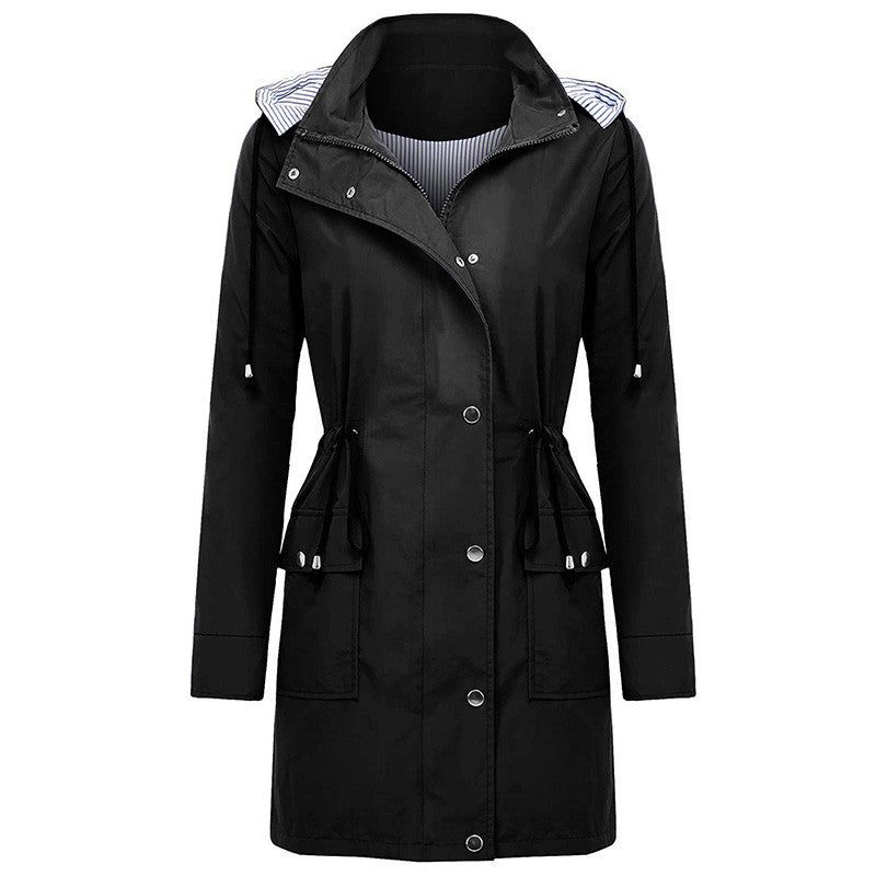 Arabella Scott | Imperméable coupe-vent à capuche avec taille à cordon de serrage