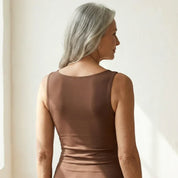 Victoria Wells | Built-In Bra Tank Top in Warm Mocha