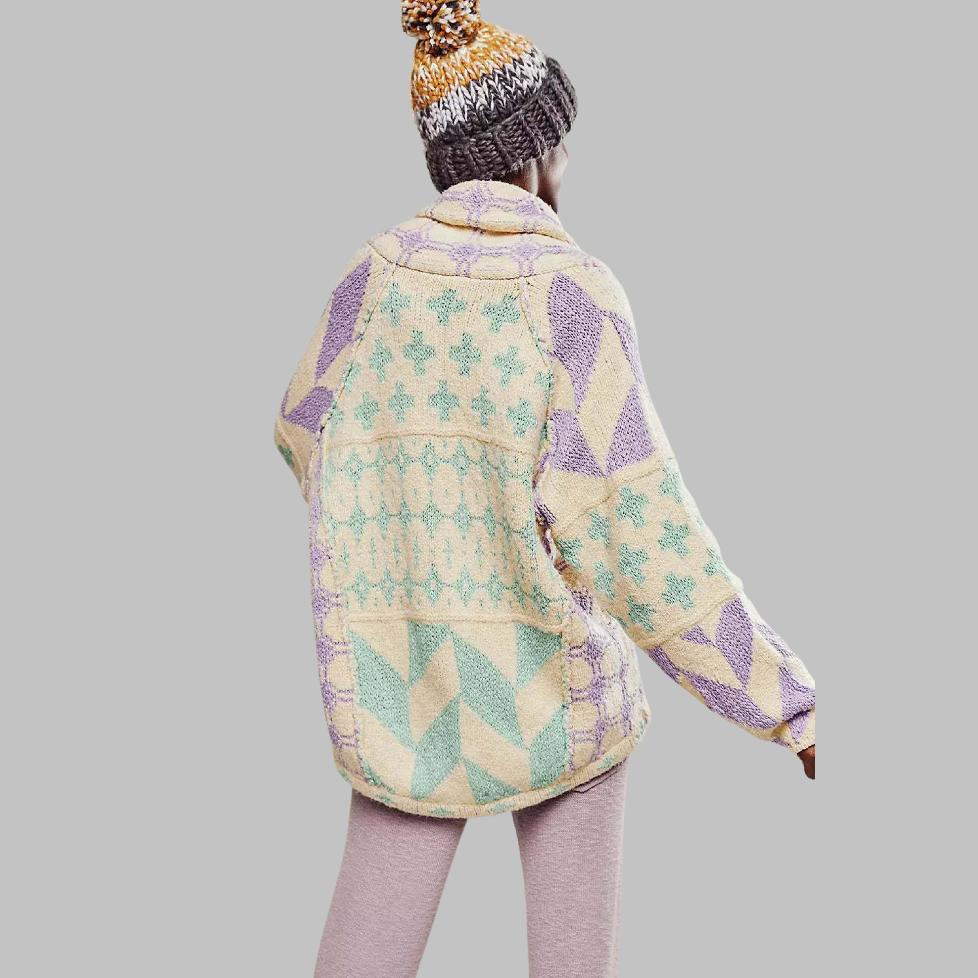 Imogen Sharland | Patchwork Knit Cardigan With Hood