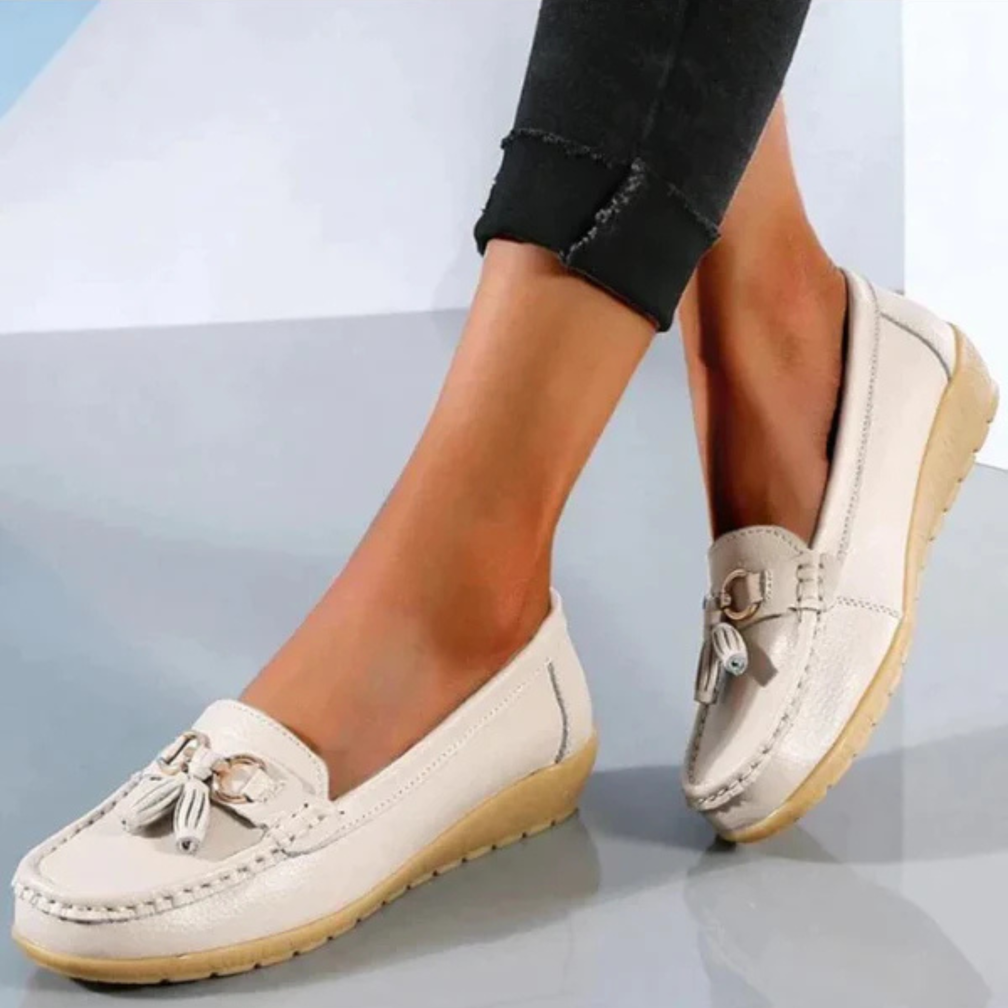 Charlotte Weston | Red Tassel Loafers – Cushioned Comfort Flats