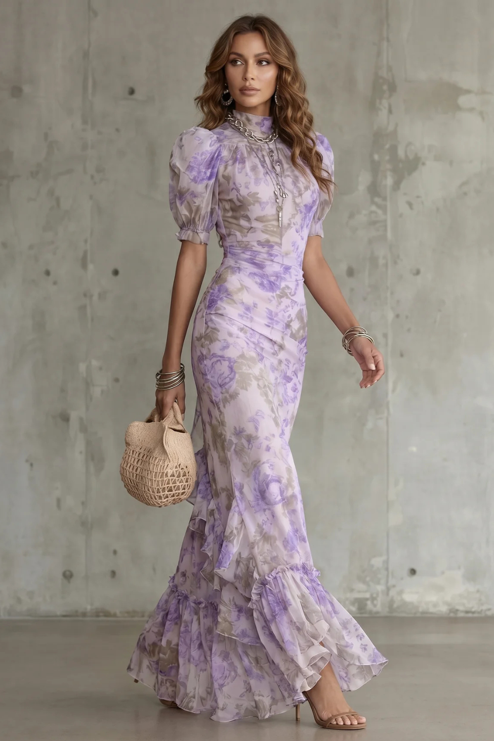Beatrix Holloway | Roselique Romantic Floral Ruched Maxi Dress