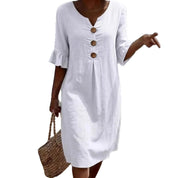 Margot Lefèvre | Cotton Midi Dress with Button Detail