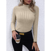 Clara Bennett | Ribbed Mock Neck Long Sleeve Top