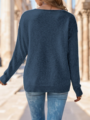 Isabella Marsh | Sweter z dzianiny pointelle z dekoltem w serek