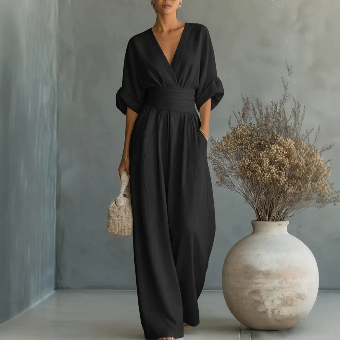 Sophia Merriweather | Wide-Leg Linen Jumpsuit