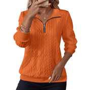 Harriet Baker | Sweat-shirt en maille torsadée à demi-zip