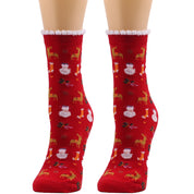 Frosty Sole | Chaussettes de Noël bleu marine à motif de père Noël pour femmes