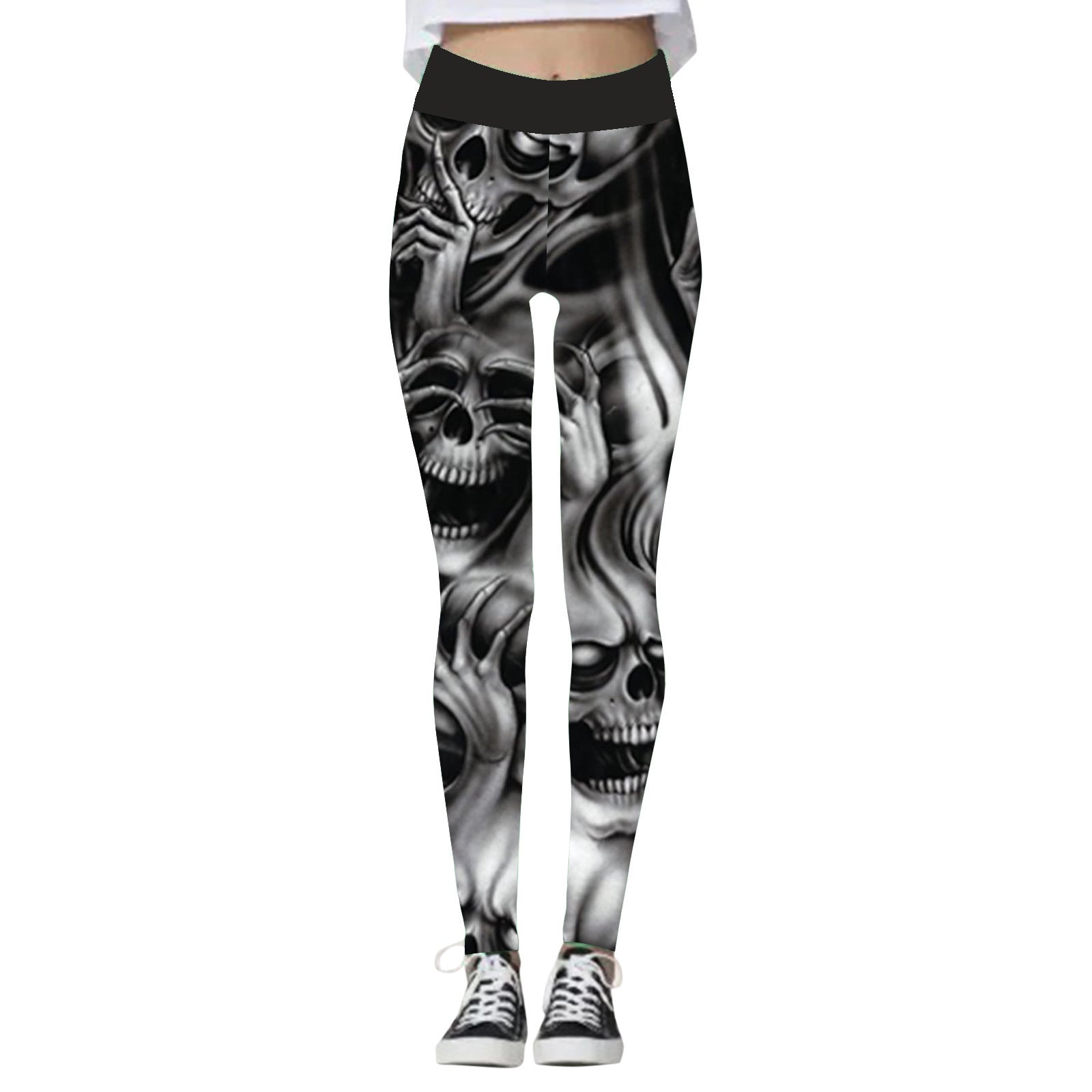 Skeleton Soiree | Leggings de Halloween tête de mort et citrouille pour femme