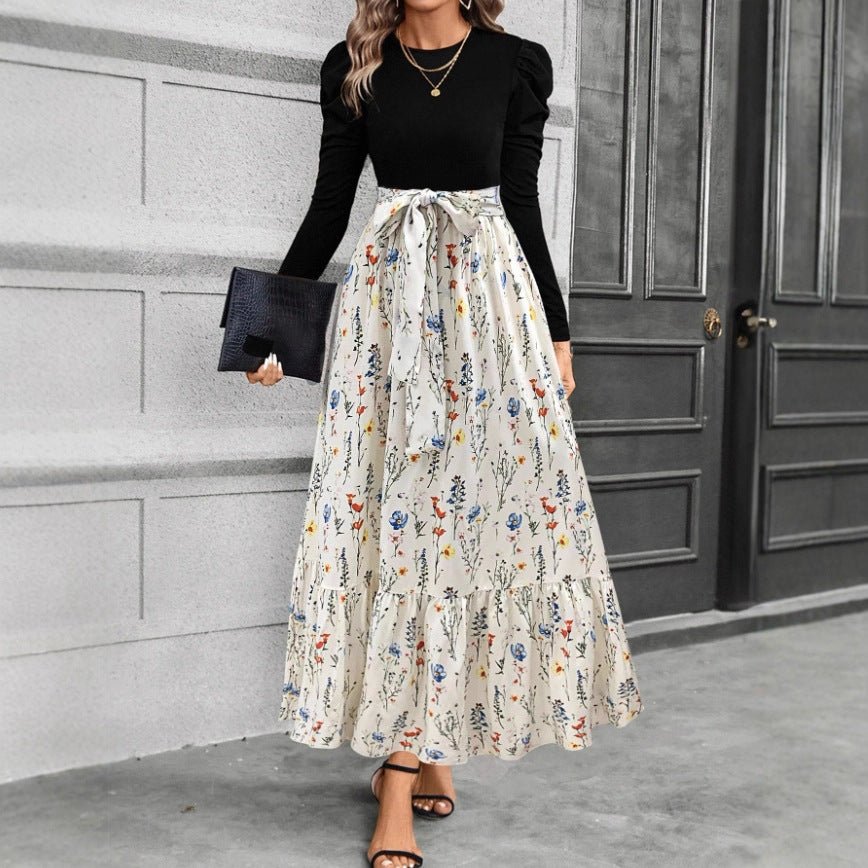 Araminta Brown | Robe longue trapèze à imprimé floral