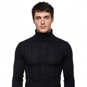 Malcolm Everly | Cable Knit Turtleneck Sweater