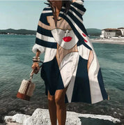 Isla Turner | Vzorované oversized košeľové šaty