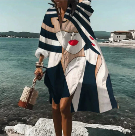 Isla Turner | Vzorované oversized košeľové šaty