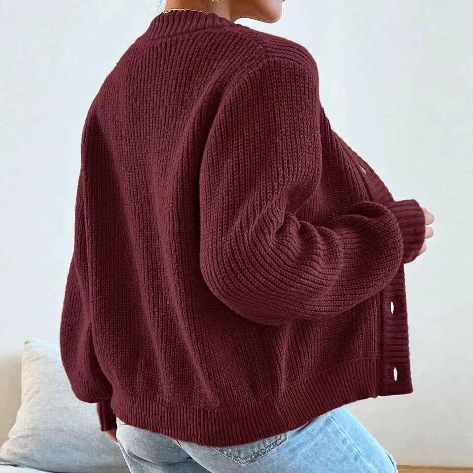 Poppy Edwards | Knitted Button-Front Cardigan