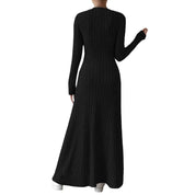 Jemima Lewis | Robe longue en maille côtelée à manches longues