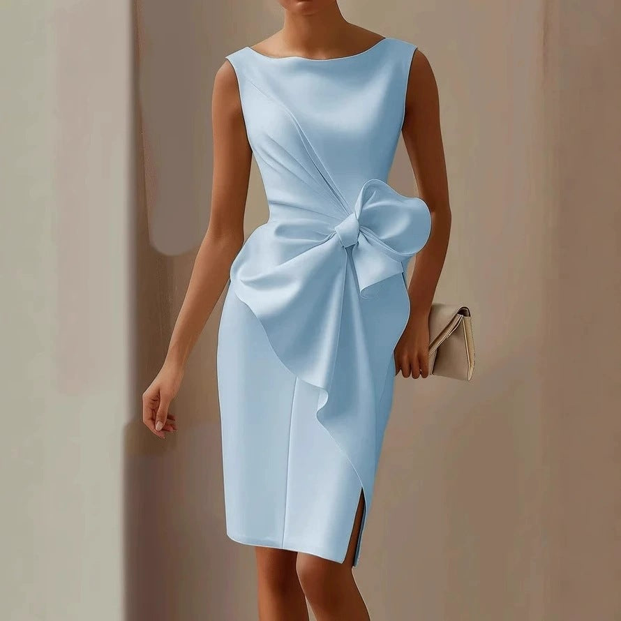 Vivienne Lacroix | Bow Detail Midi Dress Sleeveless Elegance