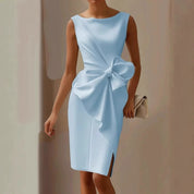 Vivienne Lacroix | Bow Detail Midi Dress Sleeveless Elegance