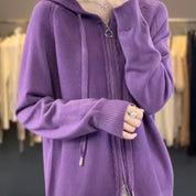Georgina Wright | Zip-Up Knit Hoodie Cardigan