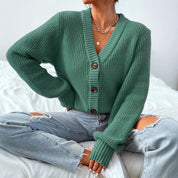 Poppy Edwards | Knitted Button-Front Cardigan