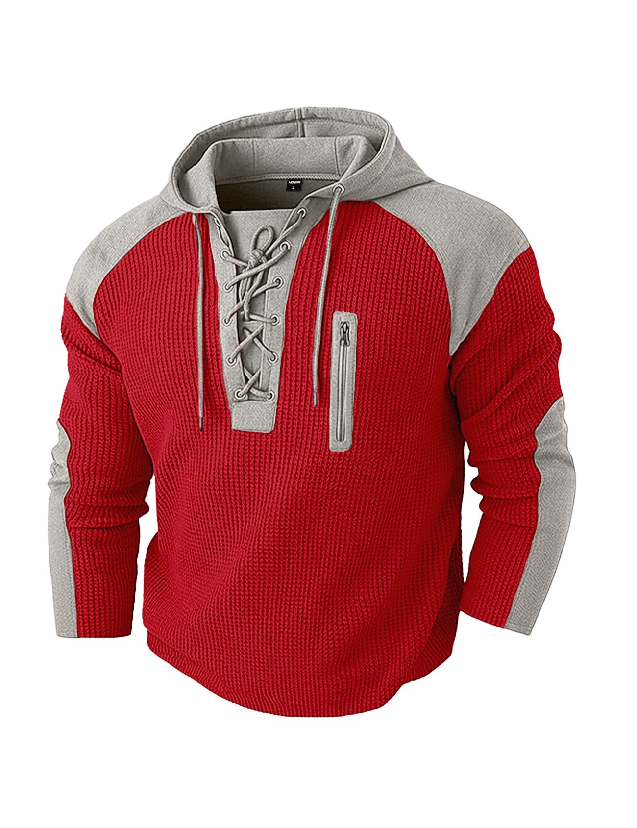 Michael Sinclair | Waffle-Knit Lace-Up Hoodie
