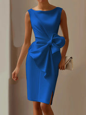 Vivienne Lacroix | Bow Detail Midi Dress Sleeveless Elegance