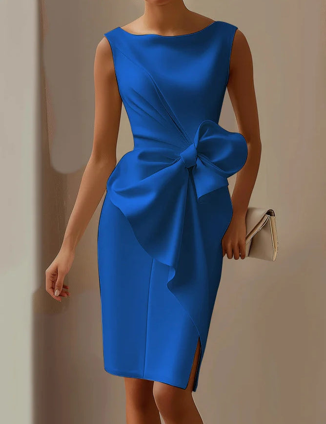 Vivienne Lacroix | Bow Detail Midi Dress Sleeveless Elegance