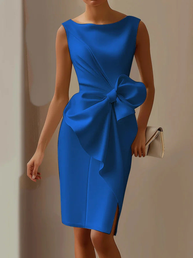 Vivienne Lacroix | Bow Detail Midi Dress Sleeveless Elegance