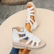 Tabitha Green | Black Gladiator Platform Sandals with Rhinestone Sole
