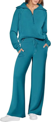 Emma Jones | Half-Zip Ribbed Loungewear Set