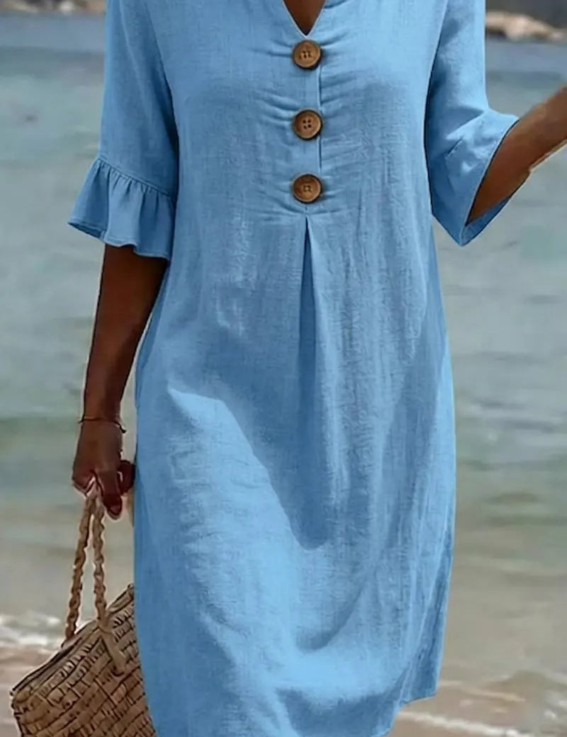 Margot Lefèvre | Cotton Midi Dress with Button Detail