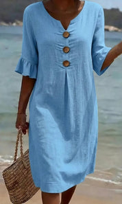 Margot Lefèvre | Cotton Midi Dress with Button Detail