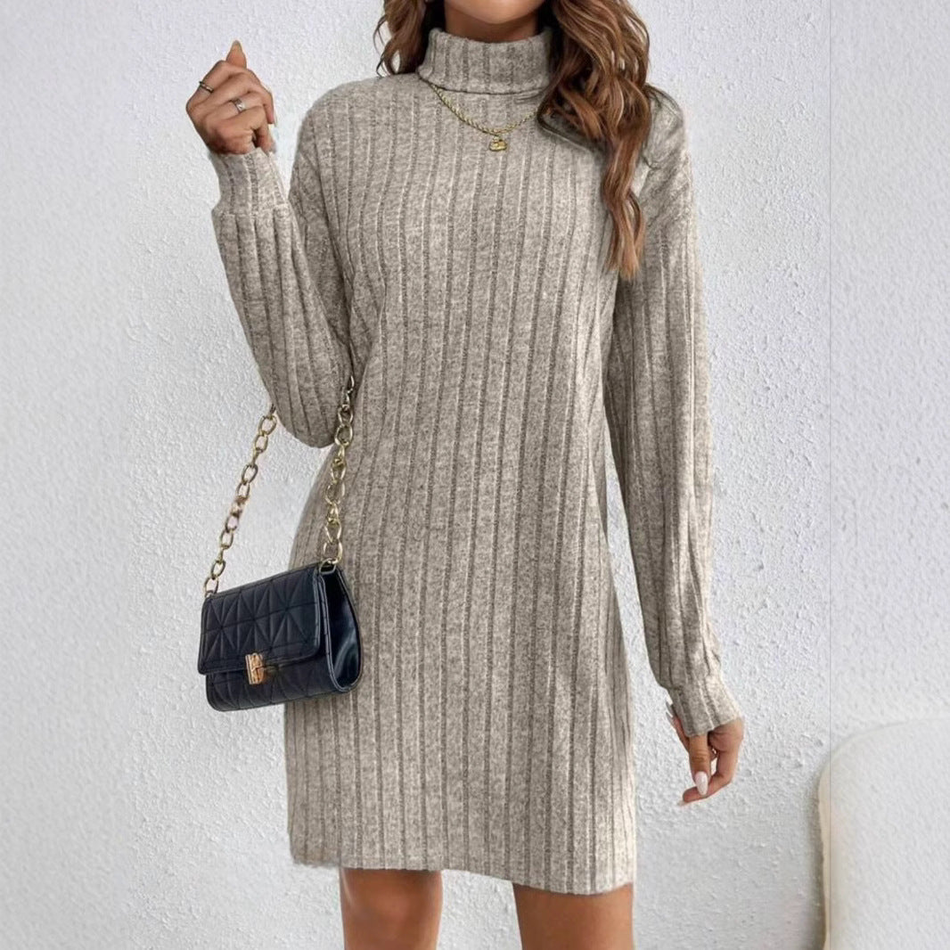 Emma Jones | Ribbed Turtleneck Knit Mini Dress