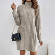 Emma Jones | Ribbed Turtleneck Knit Mini Dress