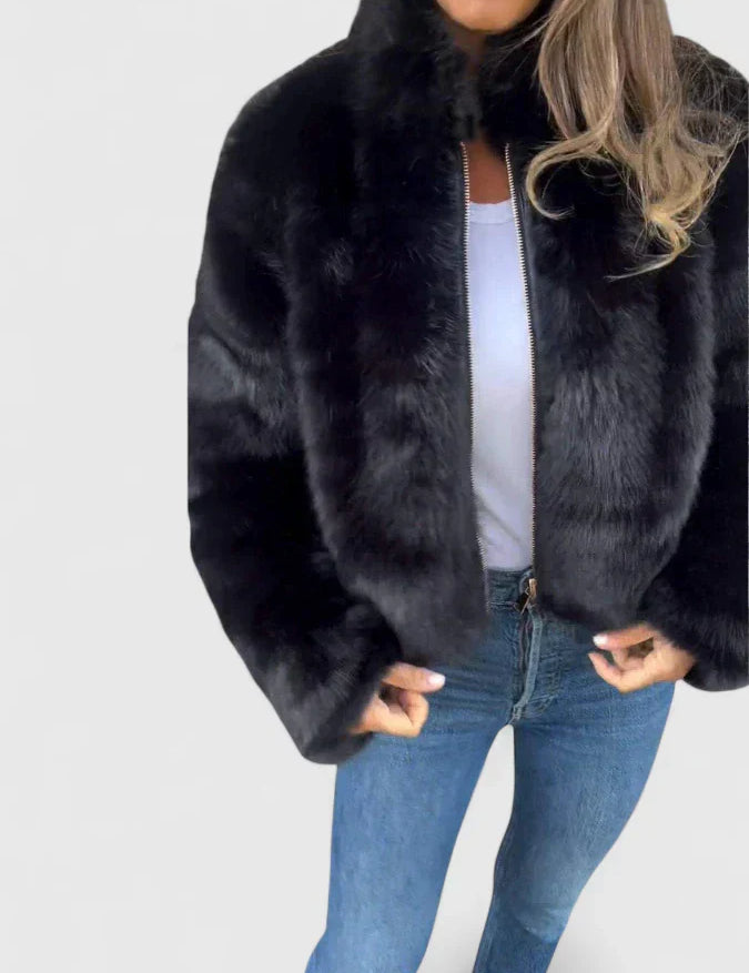 Harriet Cole | Faux Fur Jacket With Stand Collar