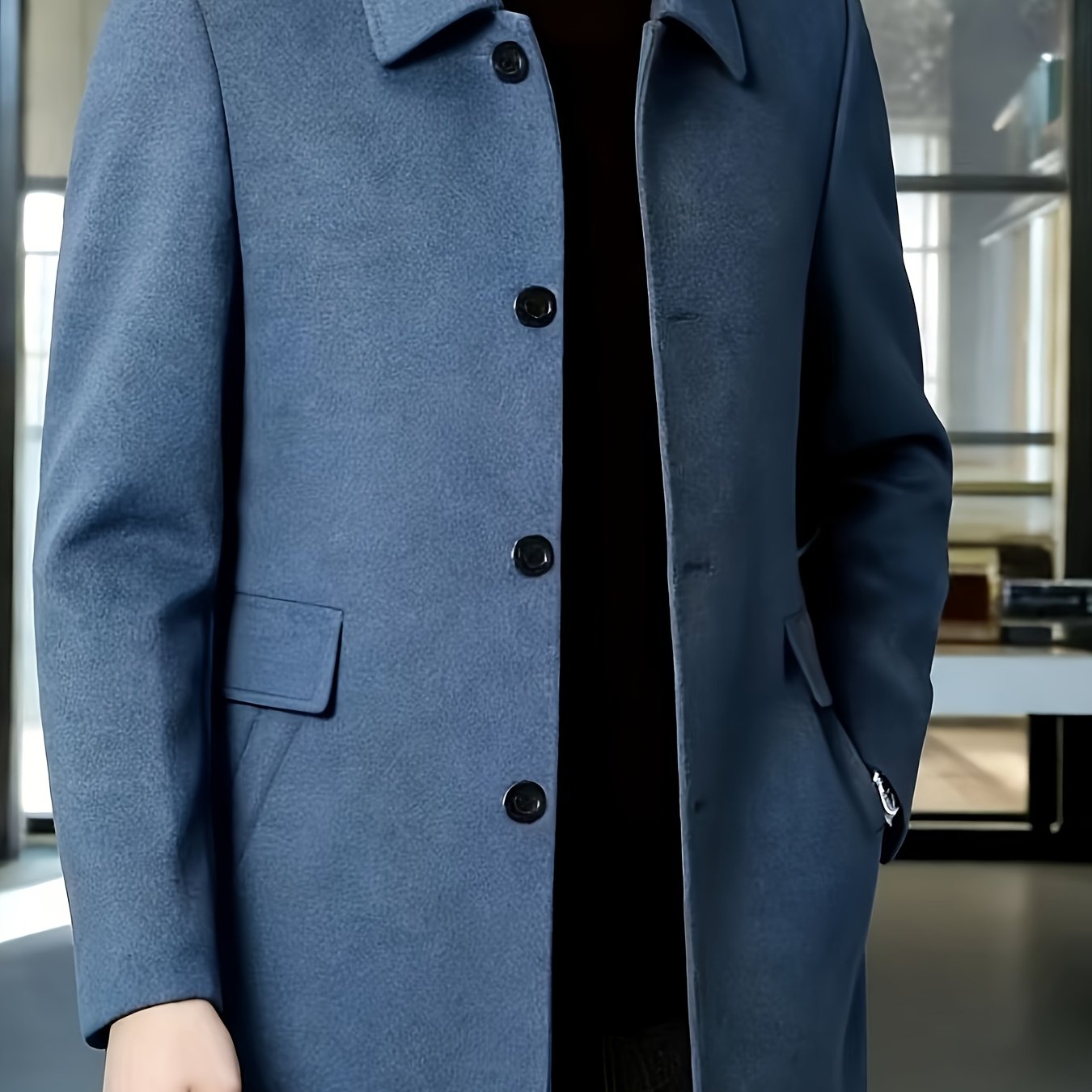 Cedric Harrison | Tailored Single-Breasted Overcoat in Charcoal Grey