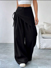 Verity Campbell | Wrap-Front Wide-Leg Trousers High-Waist Elegance