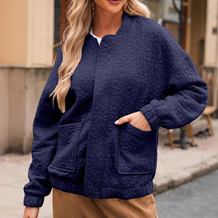Poppy Robinson | Quilted Textured Zip Jacket