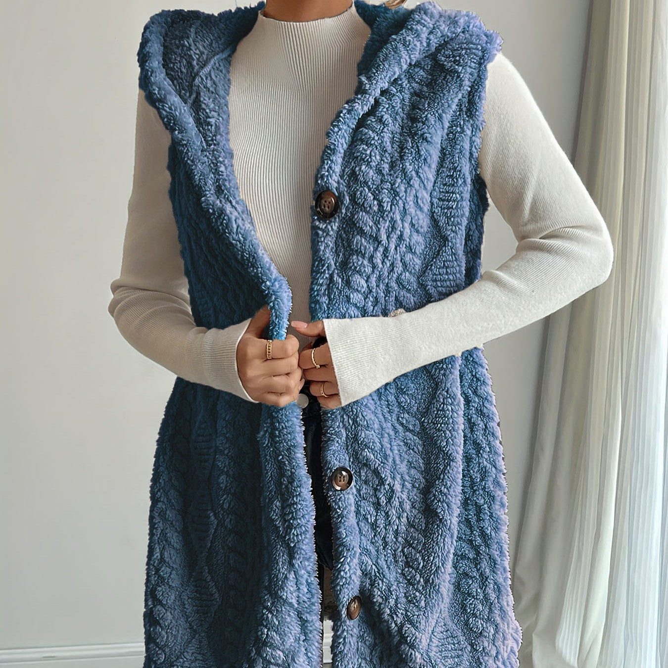 Rosie Clarke | Faux Fur Hooded Longline Vest