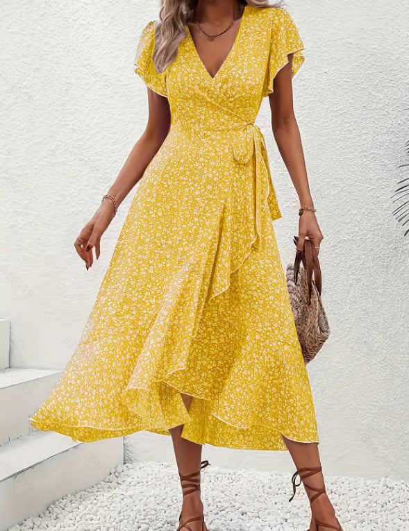 Elspeth MacKenzie | Floral V-Neck Wrap Maxi Dress