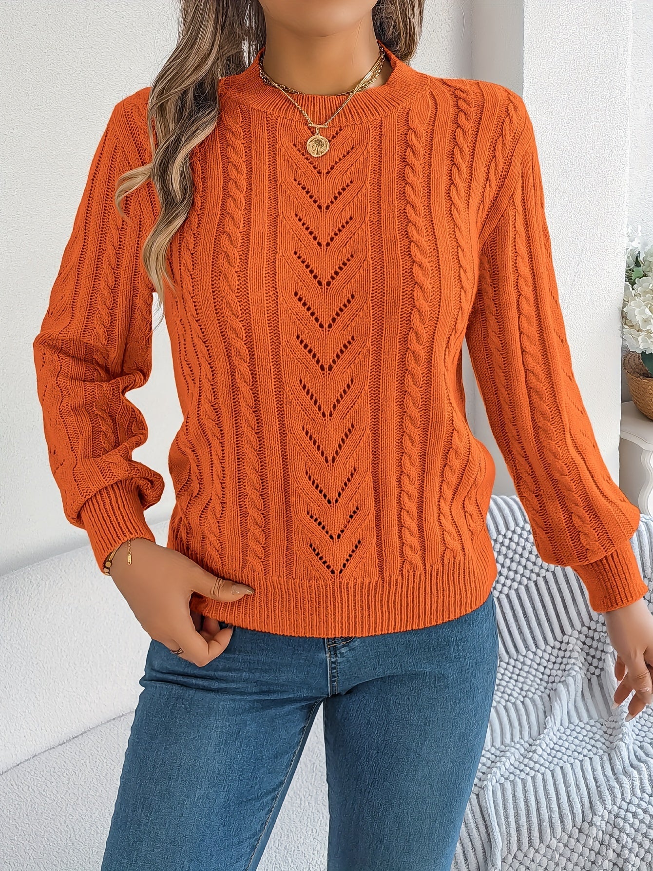 Eleanor Davies | Cable-Knit Textured Sweater
