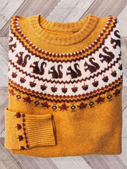 Sylvia Ashdown | Pull en maille jacquard Fair Isle pomme