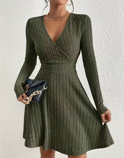 Emma White | Ribbed Knit Wrap Dress
