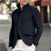 Duncan Prescott | Waffle Knit Sweater With Stand Collar