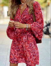 Emma Cooper | Midi šaty v boho štýle s kvetinovou potlačou áčkového strihu