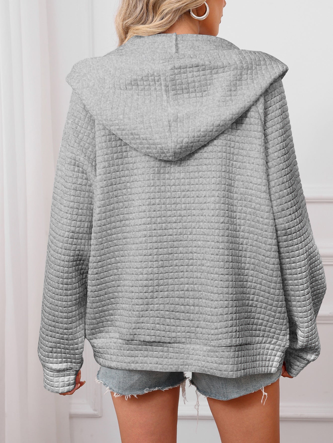Florence Turner | Textured Zip-Up Hoodie Jacket