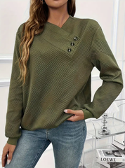 Genevieve Whitmore | Bluza z asymetrycznymi detalami i guzikami