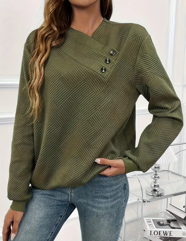 Genevieve Whitmore | Bluza z asymetrycznymi detalami i guzikami