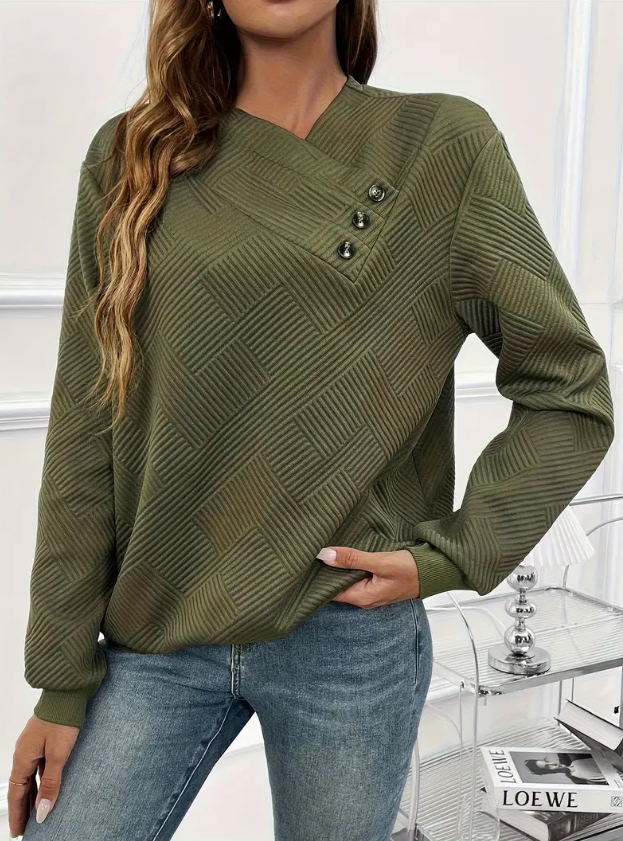 Genevieve Whitmore | Bluza z asymetrycznymi detalami i guzikami