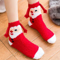 Toasty Toes | Chaussettes de Noël rouges à motif de père Noël pour femmes