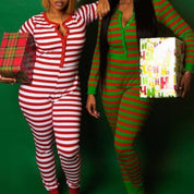 Combinaison de Noël rouge rayée Merry Stripe pour femmes